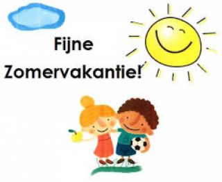 Donderdag 2 juli is de laatste schooldag en dan begint de zomervakantie. Wij wensen u namens het voltallige team een hele fijne en prettige zomervakantie toe.

We beginnen weer op maandag 17 augustus.