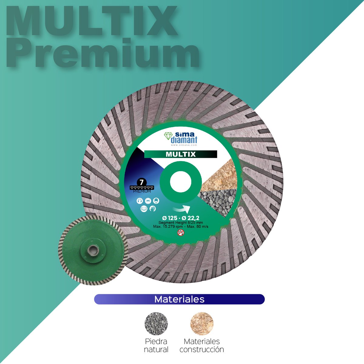 Nuevo disco Multix Premium de la gama SIMA DIAMANT.

✅ Diseñado para corte y desbaste de piedra natural.

Contacta con nosotros:
📞 +34 958 490 410
📩 info@simasa.com
📍 C/ Albuñol, Parcela 250 Pol.Ind. Juncaril 18220 Albolote (Granada)

#SIMA #Maquinaria #Granada