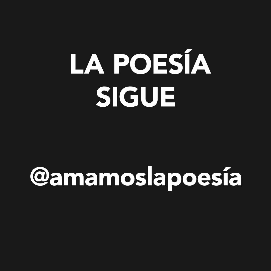 La poesía sigue

<a href="/amamoslapoesia/">Amamos la poesía</a> 
#amamoslapoesía