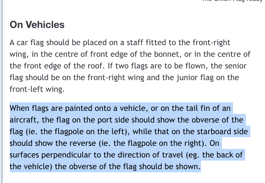 highlighted quote from flag website: When flags are painted