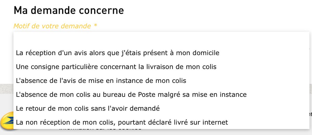 Mise en instance de mon colis