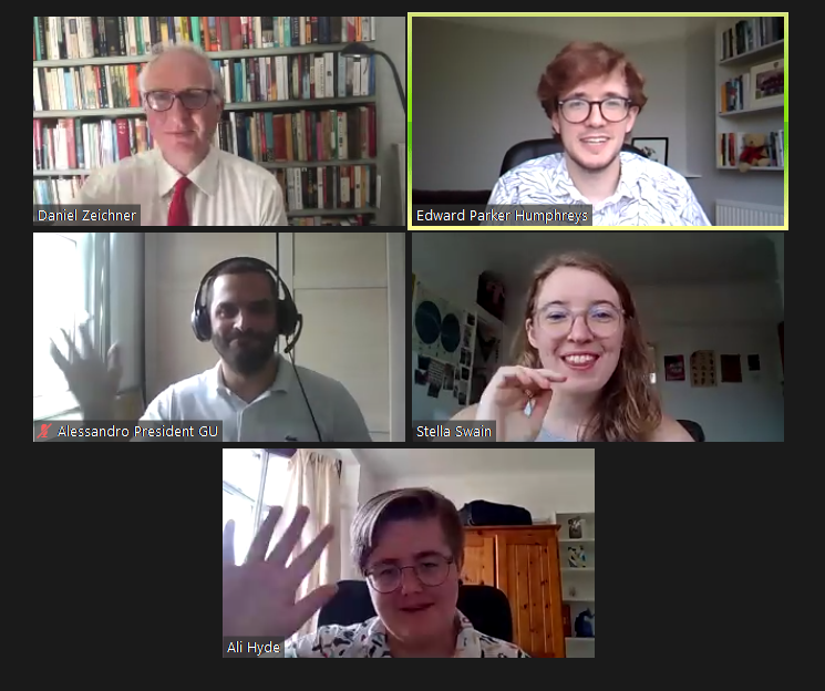 Final meeting with this year's <a href="/CUSUonline/">CUSU Online</a> officers. Discussed relative success of online exams, rising college rents, helping students who don't have access to tech &amp; plans for virtual Freshers Week. Huge thx to Edward, Stella, Ali &amp; Alessandro &amp; good luck to everyone graduating