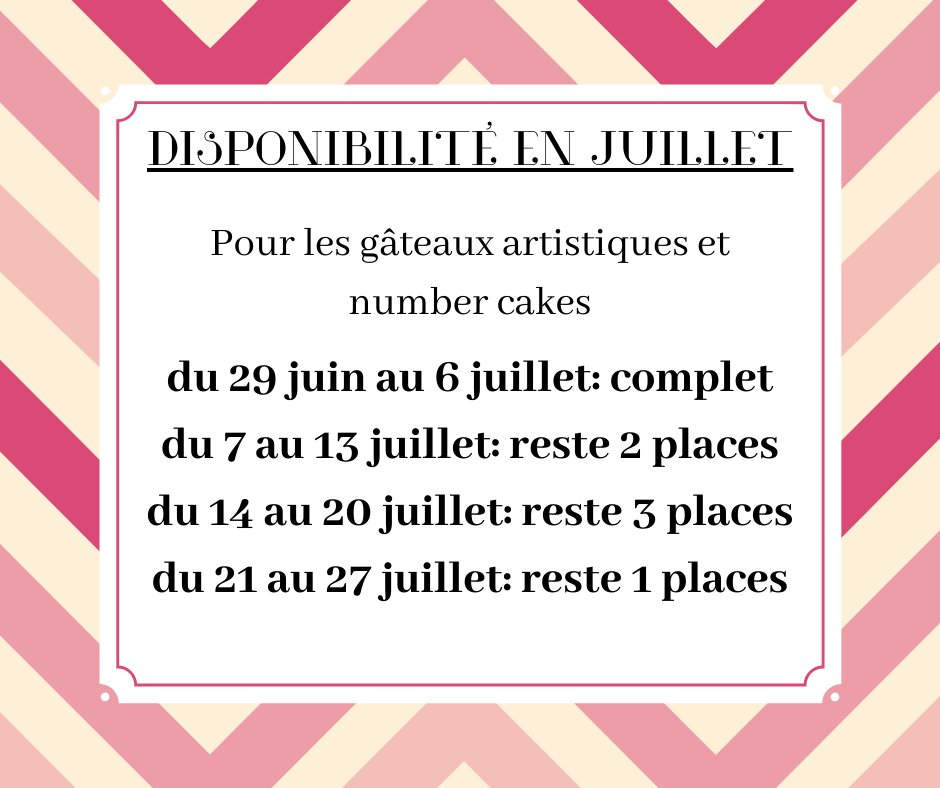 weddingcakesoc's tweet photo. [ Info planning ] 😱📅
Besoin d'un gâteau artistique 🎂 ou d'un number cake en juillet !?
Prenez vite contact avec nous pour un devis gratuit. Délai pour les gâteaux artistiques 7 jours.
#cakedesign #weedingcake #patisserie #chalonsursaone #gateau #dessert https://t.co/xljlcPTIiV