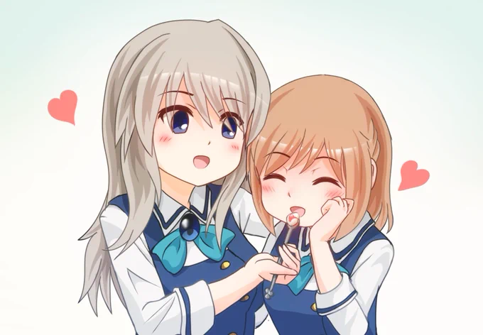 ちえりとコロちゃんの
「はい、あーん♪」っす!
#アリスギアお絵かき 