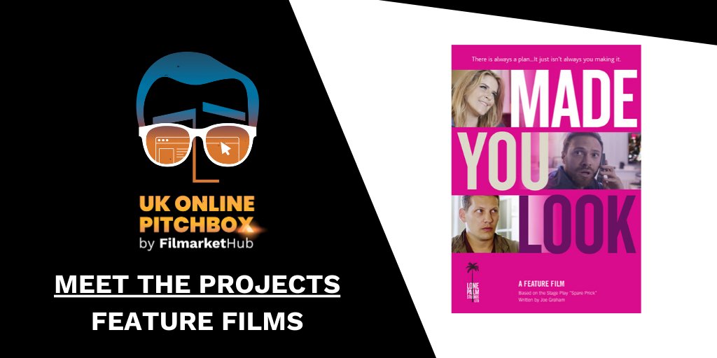 FilmarketHub's tweet photo. 🇬🇧🎥 Meet the UK Online Pitchbox OFFICIAL SELECTION!
 
MADE YOU LOOK, a Romantic comedy written by Joe Graham and directed by Martyn Chalk.
 
Find out more about the 7 features films selected to pitch at the online event. https://t.co/ZEsZrQDBJT https://t.co/7pagCLeTzu