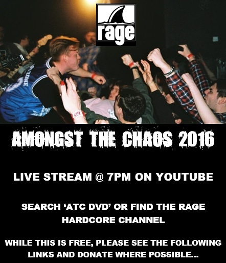 RageHC's tweet photo. THE AMONGST THE CHAOS 2016 DVD

STREAMING LIVE FROM 7PM TONIGHT FROM THE BELOW LINK

https://t.co/wp89js93NN

Feel free to join in with comments

This is free but we just ask that you check &amp; donate below

https://t.co/q291I25M24

https://t.co/IPBgcHqUdZ

https://t.co/9heyiIXj25 https://t.co/jlARMNwF05