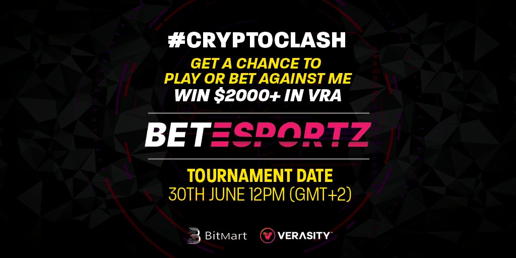 Want to try to play me in a 1v1 in @Verasitytech ’s #CryptoClash tournament?

Try your luck to win a slot for you and 2 of your friends 🔥
- RT this tweet &amp; follow me
- Follow <a href="/verasitytech/">PLRL by Verasity</a>
- Tag 2 friends

📅End: 27/06

Also, join the Discord: bit.ly/314DjSi 👀
Enjoy!🍀