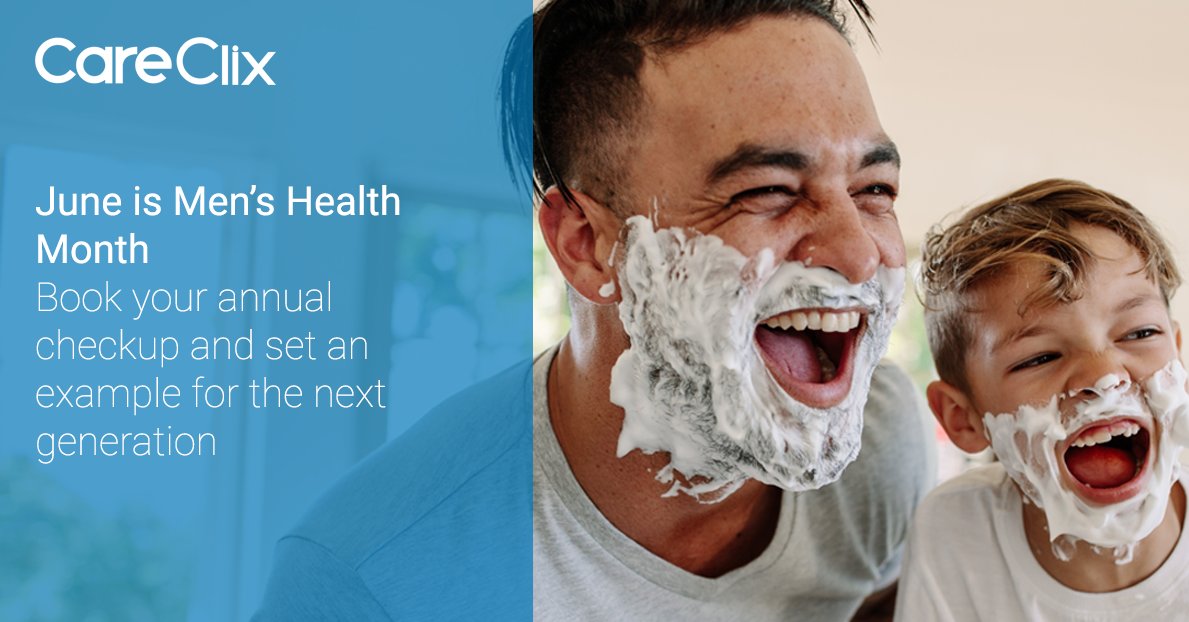 CareClix's tweet photo. June is Men's Health Month. Get screened and stay active.
https://t.co/RsqmhGmwnF
#MHM2020 #menshealthmonth #goodhealth #showusyourblue #telemedicine #ehealth #telehealth #virtualphysician https://t.co/eXZvTAjcyZ