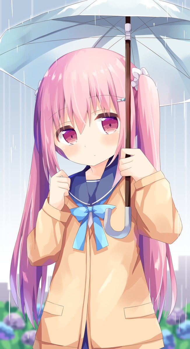 ピンク髪の子 なか のイラスト