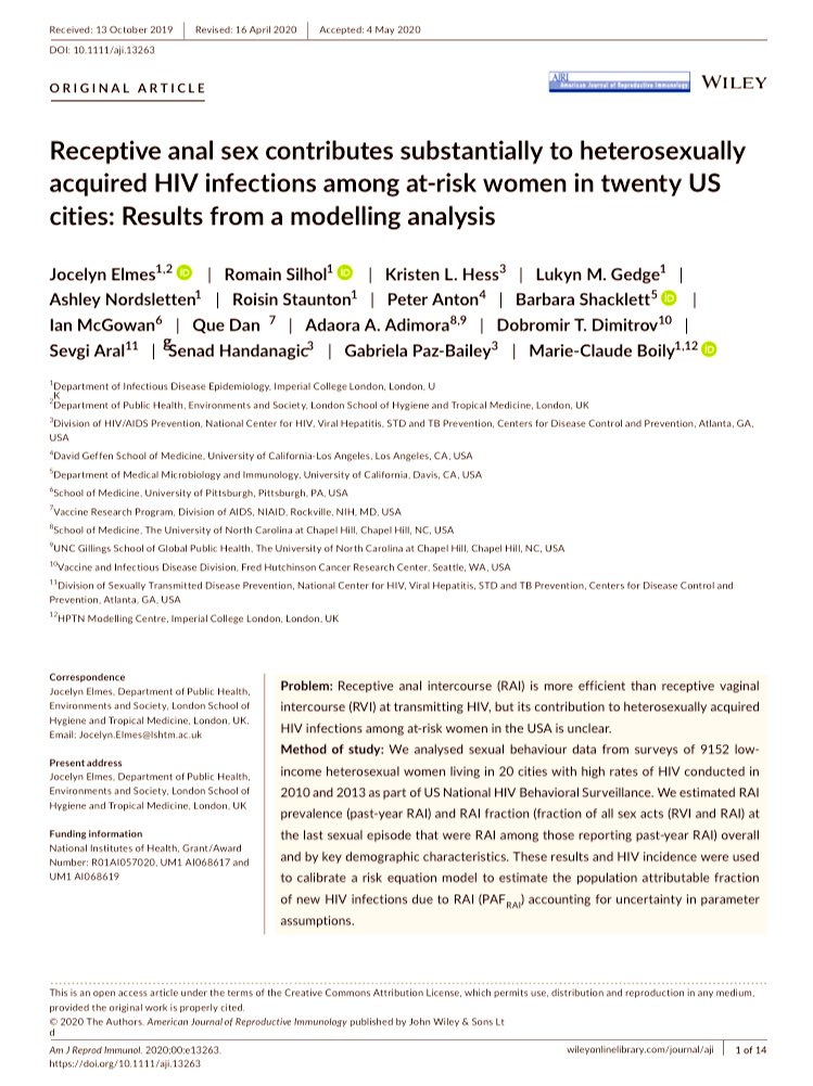 LukynGedge's tweet photo. 💥NEW PUBLICATION💥

From when I was @Imperial_IDE (Dept of Infectious Disease Epidemiology)

Looking at receptive anal intercourse and it’s contribution to HIV in American women 🇺🇸

➡️ https://t.co/EvlRZk4v52

@JocelynElmes @CDCgov #HIV #NHBS #WomensHealth #HeterosexualHIV https://t.co/mdhFrdj0HB