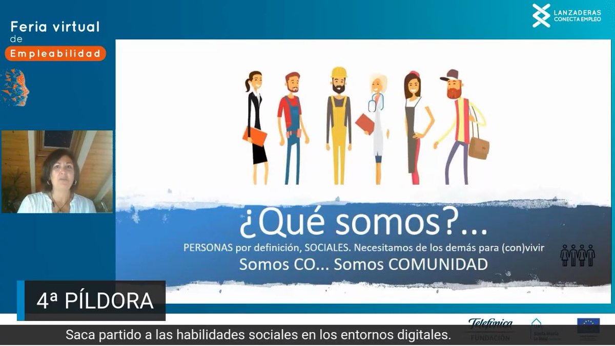 AreaEmpleoFSMLR's tweet photo. 🔊🔴#endirecto ¡Última charla de la #FeriaVirtualLCE! 🕐

🖥️ #Charla formativa 4⃣ "Saca partido a las #habilidadessociales en los #entornosdigitales"
👩 De la mano de @AnaAlvarezRoz, responsable de #LanzaderaConectaEmpleo #Gijón

▶️¡Síguela ya en #YouTube! https://t.co/cETUkGB47o https://t.co/bwLhtGQrbn