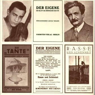 Brand had his life ruined by the Nazis having much of his work destroyed as the Reich rid itself of all “sexual perversion”. He was killed during an Allied bomb strike in 1945 at the age of 70 and with him much of the ideas of Der Eigene were thrown into obscurity /fin