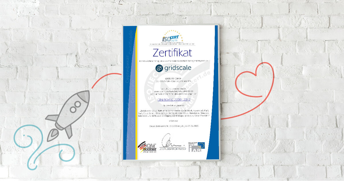 Wir haben tolle Neuigkeiten für euch 🚀🎉 gridscale ist ab jetzt offiziell  #ISO27001 und #ISO27018 zertifiziert. Die Informationssicherheit unserer Kunden hat immer höchste Priorität! mygs.io/pymRf
