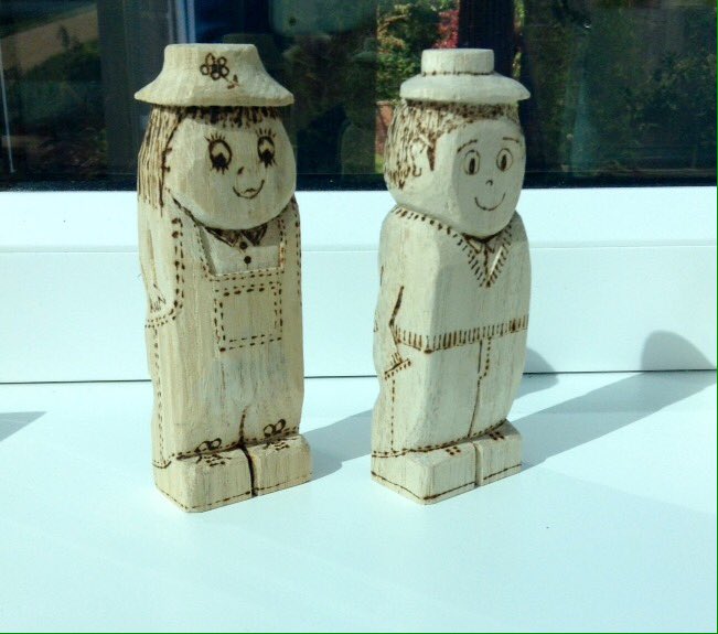 #Handcrafted #wooden toys #created under #lockdownuk for my granddaughter's first birthday.Spot the #rainbow and hand waving to neighbours. #Shropshire #pyrography #woodcarving