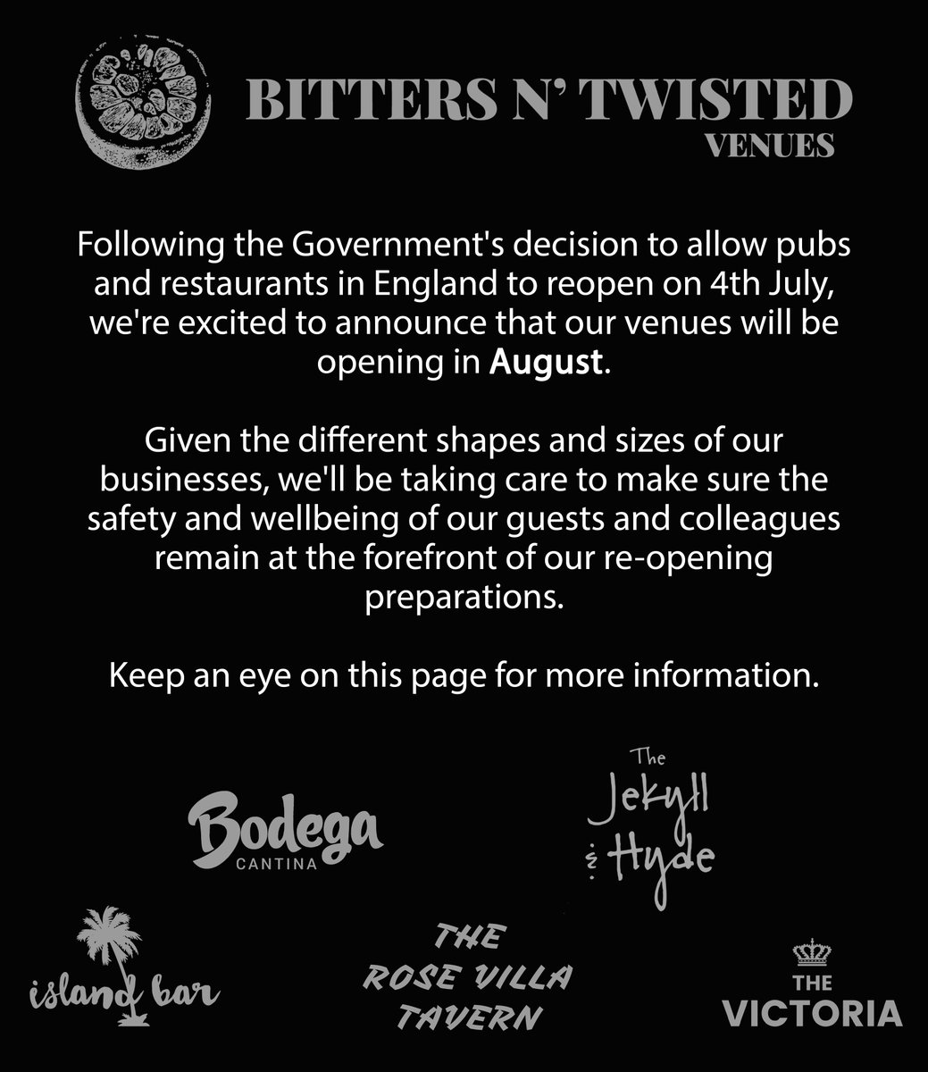 BodegaCantinaUK's tweet image. *REOPENING UPDATE* 

For all private hire enquiries visit bodegacantina.co.uk/private-hire