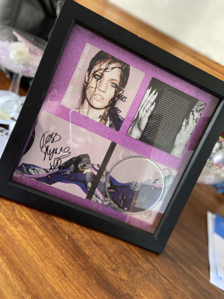 Steph_Glynner's tweet photo. Finally got round to framing my signed @JessGlynne albums to put up on my walls! I’m in love all over again 💙💗 #AlwaysInBetween #ICryWhenILaugh https://t.co/yfO8unH0gL