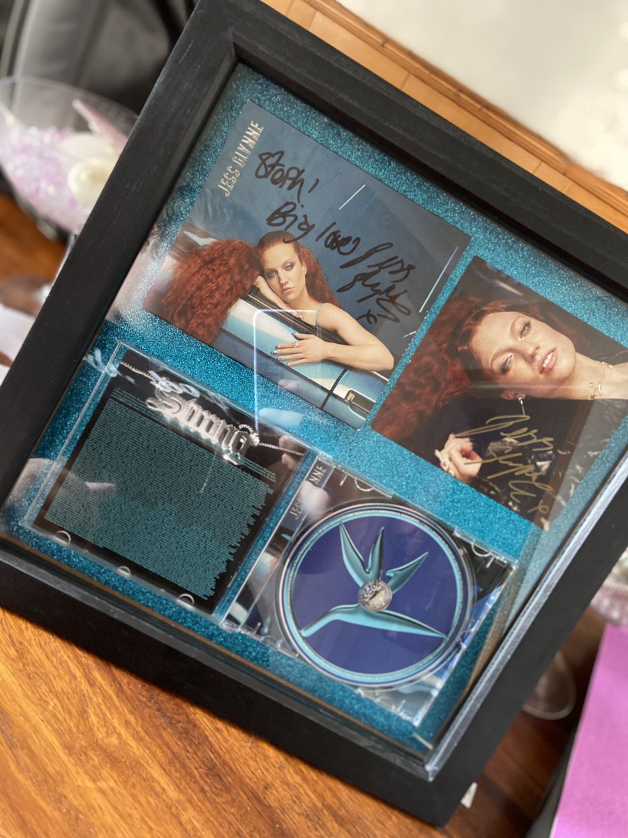 Steph_Glynner's tweet photo. Finally got round to framing my signed @JessGlynne albums to put up on my walls! I’m in love all over again 💙💗 #AlwaysInBetween #ICryWhenILaugh https://t.co/yfO8unH0gL