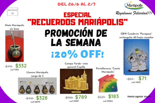 ProductosMarip1's tweet photo. PROMOCIÓN DE LA SEMANA
Algunos de los productos de nuestra nueva categoría “Recuerdos Mariapolis”. 
Para más, entra a nuestra tienda virtual: https://t.co/R7YJb5Ofhx

Regalemos Felicidad!!!

#productosmariapolis #mariapolis #regalemosfelicidad #promociondelasemana https://t.co/DI82BK2OMz