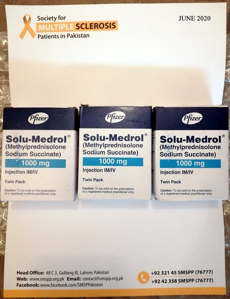 SMSPPakistan's tweet photo. We finally arranged 3 #Solumedrol injections for our #MS warrior from Shahdara. These injections have cost Rs. 8,100, and were sent to her yesterday with the help of your #donations.
#SMSPP #SMSPPakistan #MultipleSclerosis #MSPatient #MSWarrior #steroidinfusion #Ocrevus #donate https://t.co/TjaYsTBqKT