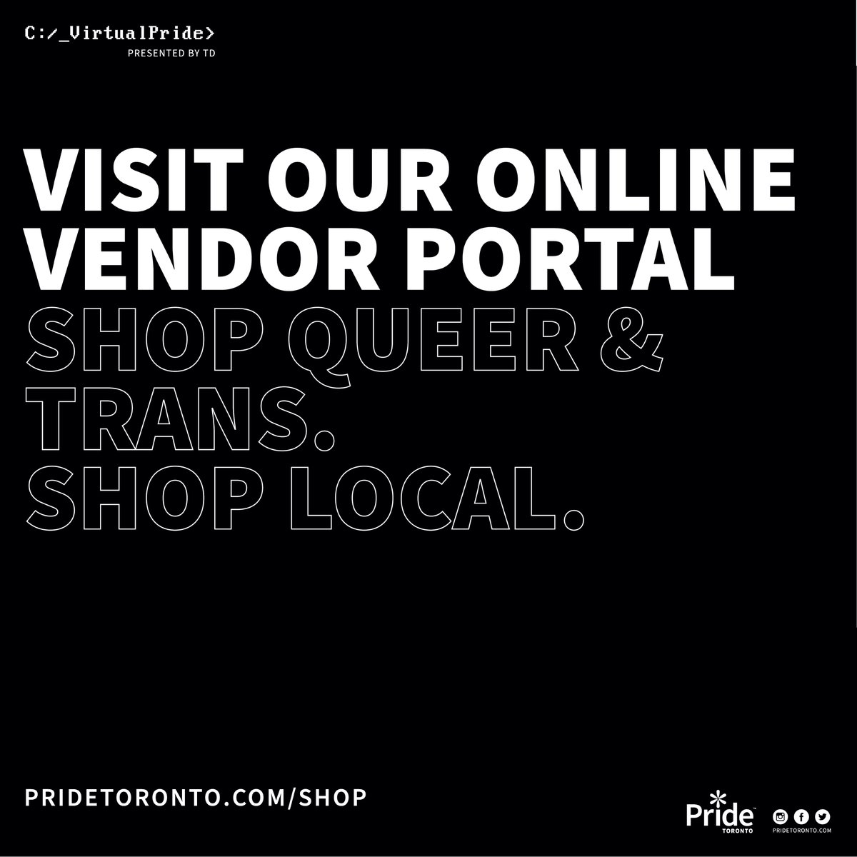 PrideToronto's tweet photo. Visit the #VirtualPride Vendor Portal for Toronto's #LocalQueer #LocalTrans makers, creators and vendors. Shop the many brands offering #promocodes and #donating portions of your purchases to queer charities and orgz. Offers only valid in June, shop today https://t.co/k8Ysa3spIJ https://t.co/sVPCDswDfB