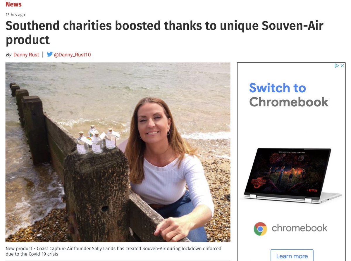 powerofthepress's tweet photo. GREAT NEWS: Am so pleased to have another HAPPY CUSTOMER. Sally is a great business woman with her fab @coastcaptureair. She said: “Thank you, Natalie. I have a full page in today's local Southend Evening Echo. I am so grateful for your excellent advice and guidance.” #friyay https://t.co/WluyJPhYIc