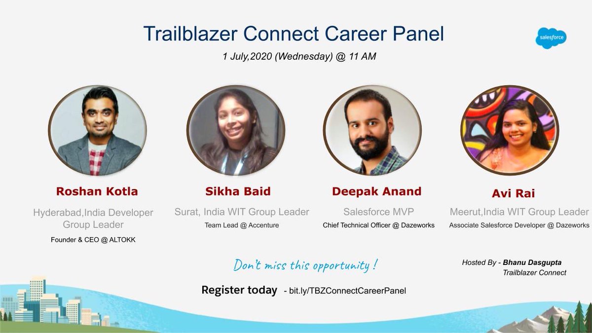 *Trailblazer Connect - Career Panel* Learn about the different career opportunities that exist in Salesforce ecosystem and hear from an inspiring panel of Salesforce MVPs and Community Leaders.Block your seat! - Register on - bit.ly/TBZConnectCare…