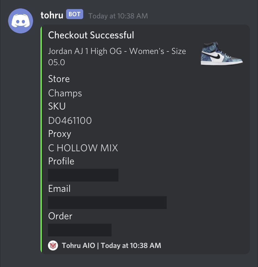romney___'s tweet photo. One clip secured. S/o to these guys!

Proxies: @HollowProxies 
Bot: @TohruAIO 
Group: @GG_Chefs https://t.co/GJQYVP5Phd