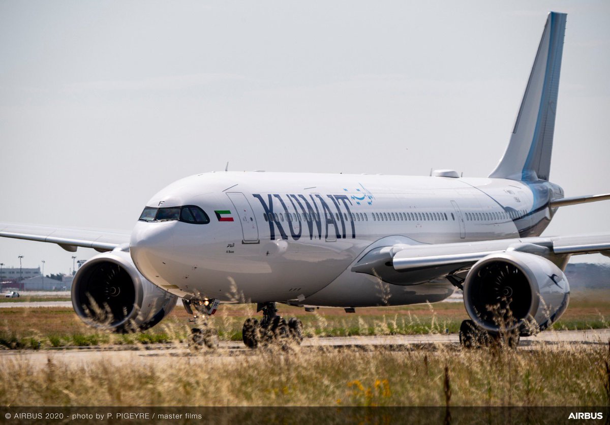 Airbus's tweet photo. And there goes @KuwaitAirways' all new #A330neo on its maiden flight! 🛫
We're looking forward to seeing the A330neo bringing savings ⛽ to the airline and new levels of comfort 👌 to its passengers in the near future. https://t.co/Ng8FygAcVK