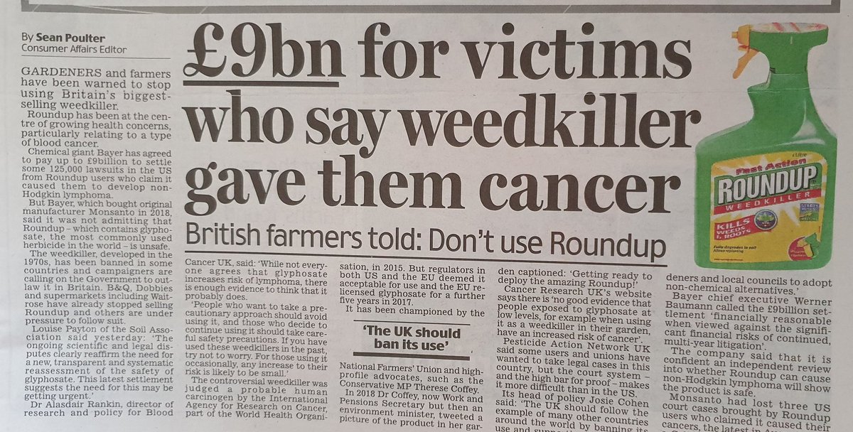 IanRCrane's tweet photo. ROUNDUP - seen in a branch of Morrisons recently ... on a shelf in close proximity to FOOD Produce!
 A 'Conspiracy Theorist' could be forgiven for thinking that the Sociopathic Establishment actually wanted to increase Cancer rates in the UK! 🤔 https://t.co/Urg03Fynq8