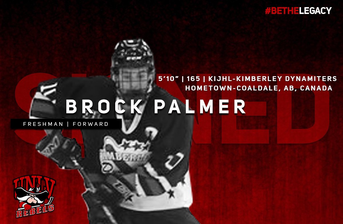 UNLVRebelHockey's tweet image. COMMITTED. 

@nitroshockey ➡️ @UNLVRebelHockey 

Elite goal scorer Brock Palmer (@bpalms10) will join the Rebels this fall from the @kijhl where he lead the league in goals (56) and points (108). Brock’s scoring touch will be a huge assets for UNLV in 20-21.

#BEaREBEL