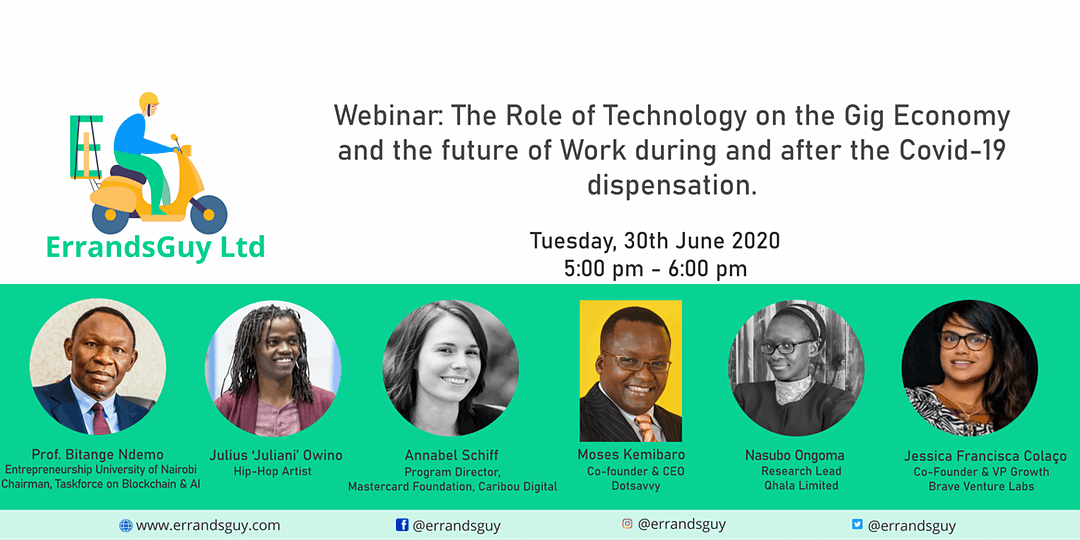 QhalaHQ's tweet photo. Join our Research Lead @nasubo on this conversation about the role of technology in the gig economy, job creation, business growth during and after the COVID-19 pandemic on Tuesday, 30th June 5:00pm - 6:00pm https://t.co/GrOzuQQPUx