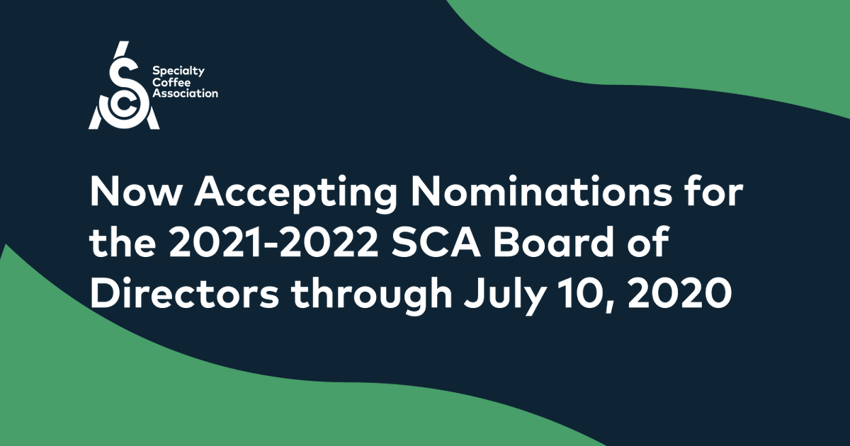SCA_US's tweet photo. Nominations are now open for @SpecialtyCoffee's #SCAElections! 

Learn more and submit your nomination by 9:00 am PDT / 12:00 pm EDT on July 10: https://t.co/p4VH5PcEaE https://t.co/PHZXullFdG