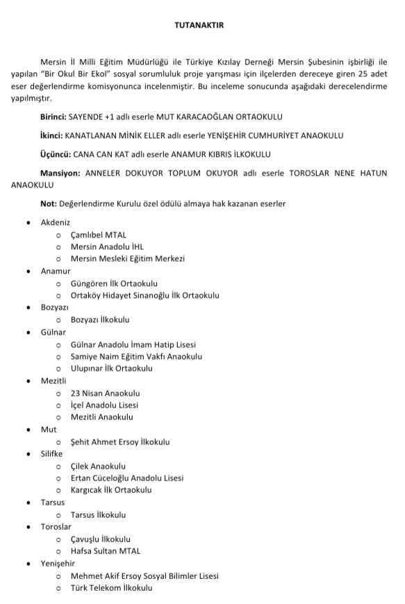 Kızılayımız ile Mersin İl Milli Eğitim Müdürlüğü işbirliğinde Bir Okul bir Ekol sosyal sorumluluk projeleri yarışmasına katılan, hepsi birbirinden değerli eserlerin değerlendirmesi yapıldı.Katılımcı yüreği güzel Kızılay gönüllüsü tüm kardeşlerime şükranlarımı sunarım.