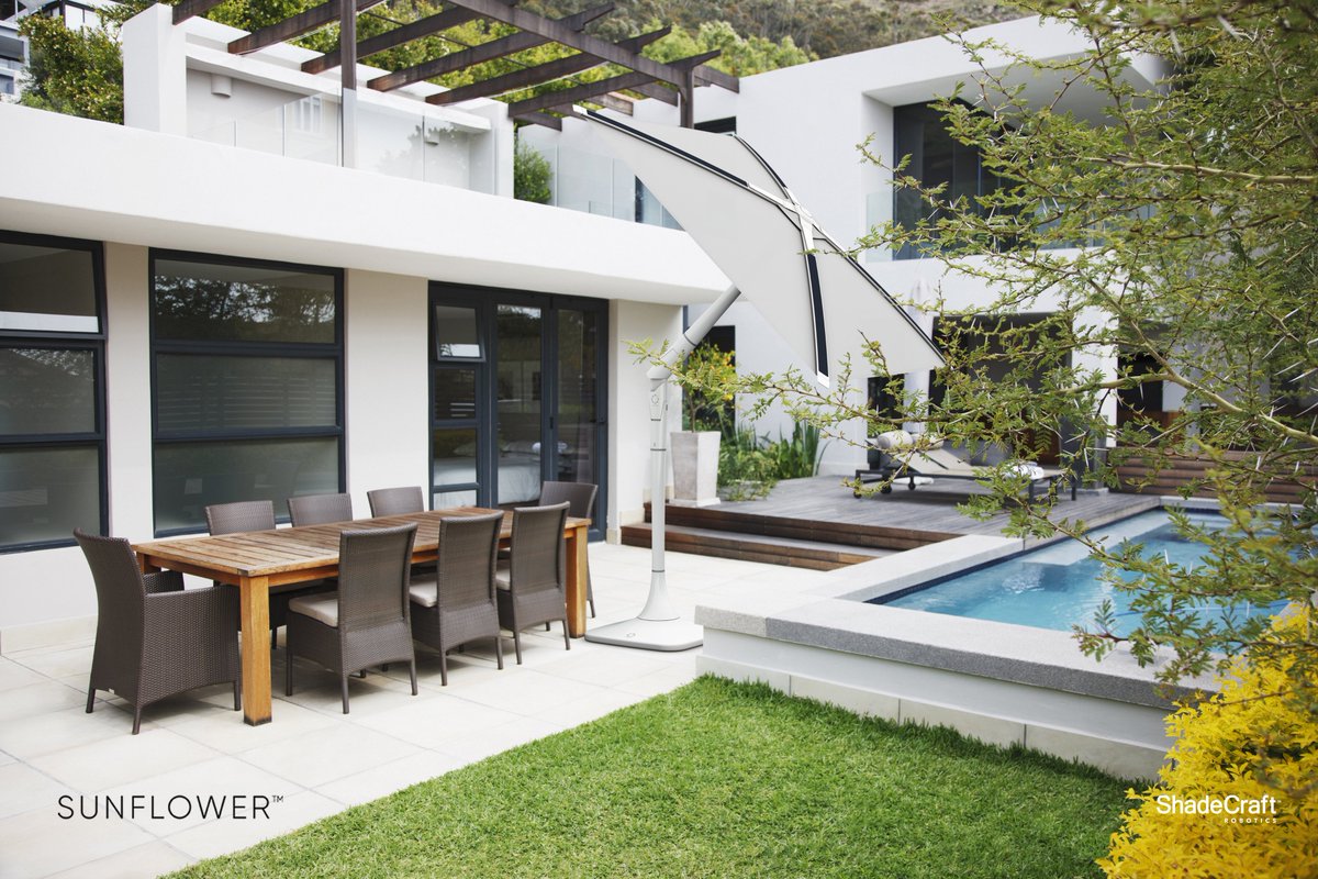 Your outdoor hub is here.
• Wireless
• Solar Powered
• Voice Activated￼
• Controlled Lighting
• Shade
Learn more at shadecraft.com/sunflower

#ShadeCraft #moderndesign #patios #patio #gardens #garden #landscaping #landscapedesign #decor #designer #interior #interiors