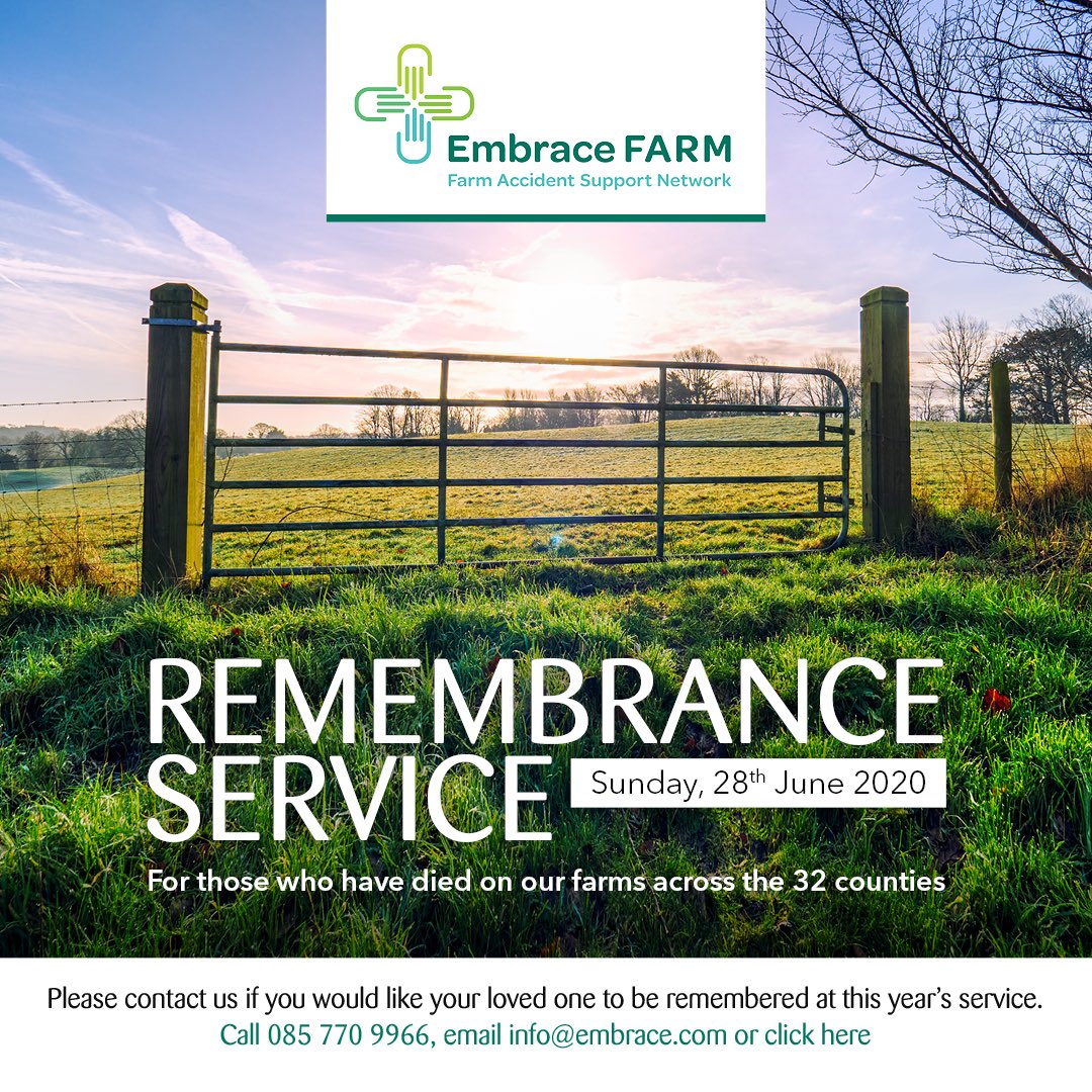 EmbraceFARM's tweet photo. Our Remembrance Service takes place online this Sunday 28th June at 2pm. It will be live streamed on https://t.co/Z3IEHk1mmU

We encourage you all to watch along and remember those who have died and who have been injured in farm accidents 🕯 #WeRememberYou https://t.co/v8LI6xBRtG