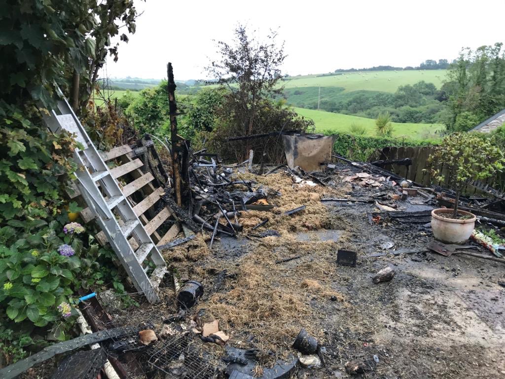 Early this morning our crews responded to a shed fire. 2 firefighters in breathing apparatus used hose reel jets to extinguish. We then dampened down the area and made safe, before heading back to home station.