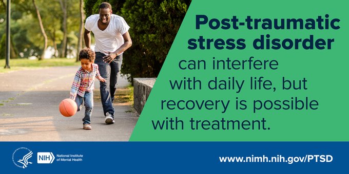 African American father playing basketball with his young son. Post-traumatic stress disorder can interfere with daily life, but recovery is possible with treatment. 