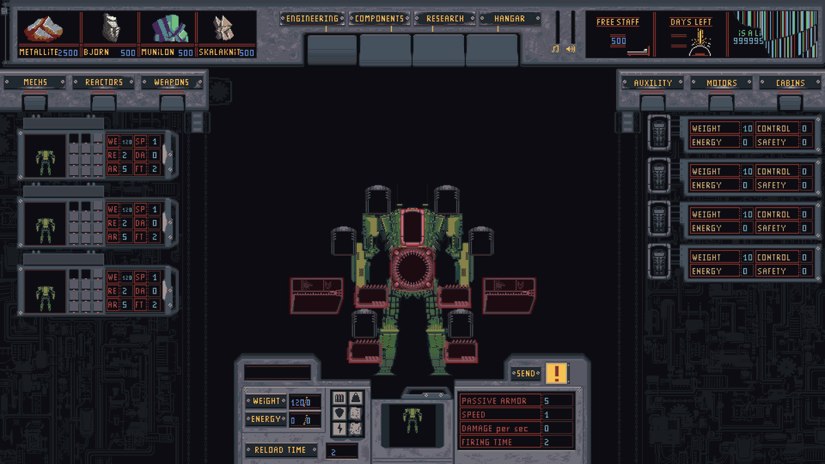 KiberKreker's tweet photo. Good new everyone!
Mech Engineer is now in alpha stage!
Itch:
https://t.co/GiWfUyf2Mx
You can kill 1 boss on cave level 5. 👀
Sorry for no tutorial, but i have video with some tips on itch page.
#indiegame #IndieGameDev  #indiedev https://t.co/b8hW2M3Spv