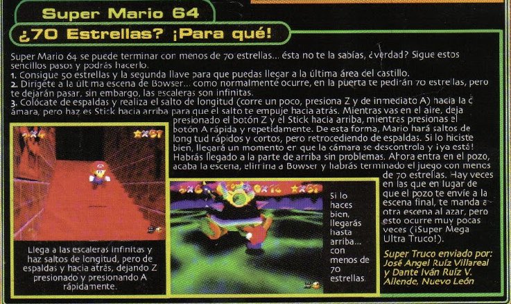 Apollo_Legend_'s tweet photo. Backwards long jumping was first documented in the November 2000 Nintendo Club magazine, released in Mexico. https://t.co/lDLCHxZ0Rj