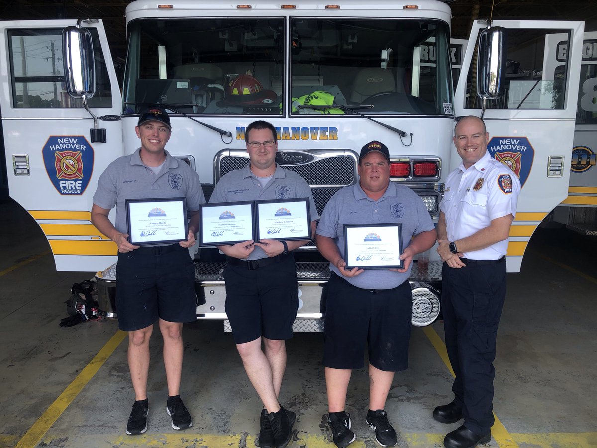 NHCFR's tweet photo. Congratulations to Station 18 C shift for earning a stellar award in stewardship! Also, well done to Firefighter Apparatus Operator Matt Robinson in recognition stewardship and innovation! #NHCFire, #StellarAward, #Stewardship, #Innovation https://t.co/w9zlZgUCc0