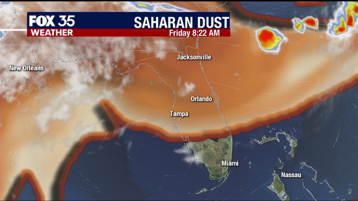KristinGiannas's tweet image. UPDATE: Saharan dust moving over #Florida @fox35orlando