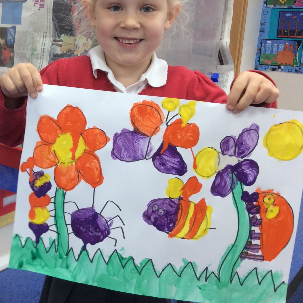 juckes's tweet photo. What a great week.  Painting, finding minibeasts in the grass, playing with the hose in the sunshine, and even a Zoom Assembly with Mrs Malbon on Friday.  Have a good weekend everyone, all rested and ready for the next week! https://t.co/a5kvYNzLdK