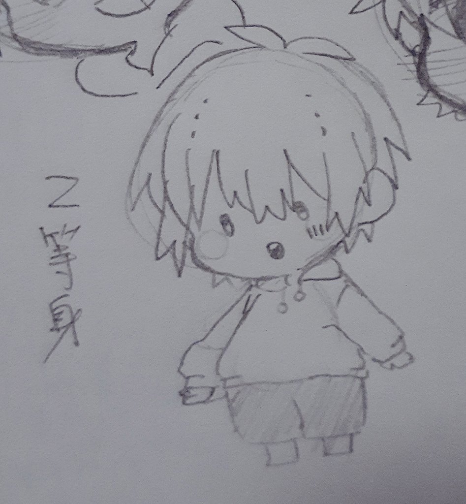 お初描きの方とあんまり描かない方とマフくん等身差分(2.5等身と2頭身) 