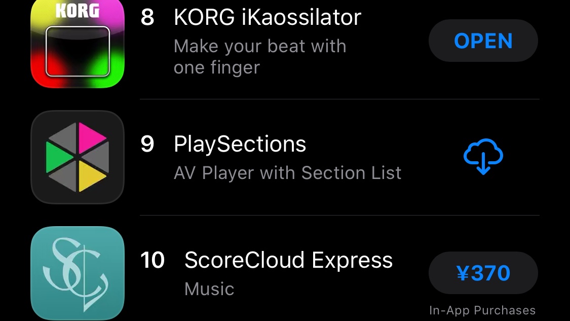 PlaySections's tweet photo. Now on sale for 50% off! YouTube対応を記念して半額セール中です。ひさしぶりにTop 10に入ったみたい。  https://t.co/VDr3n0vzr1 https://t.co/hCiCNkzyzk