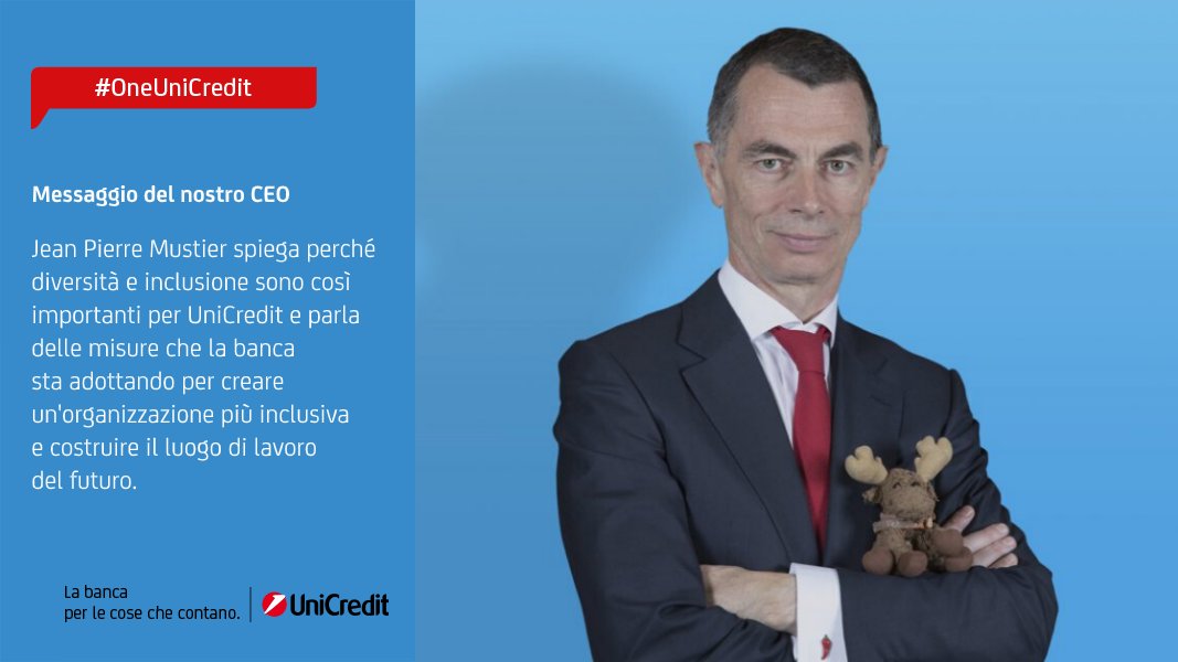 UniCredit_IT's tweet photo. #OneUniCredit: #UniCredit celebra #Pride2020. Il CEO afferma: "Supportare la comunità LGBTQI è un'opportunità per ribadire il nostro impegno a valorizzare #diversità e #inclusione. Siamo più di 80mila persone e rispettiamo tutte le nostre differenze". https://t.co/ZectdmTLx9 https://t.co/cop9wUJOpD