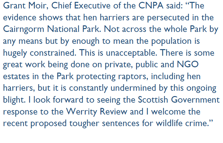 Statement on hen #harriers in the #Cairngorms #NationalPark below. @CNPnature <a href="/cairngormsnews/">Cairngorms National Park</a> @MairiGougeon <a href="/nature_scot/">Former NatureScot account</a>