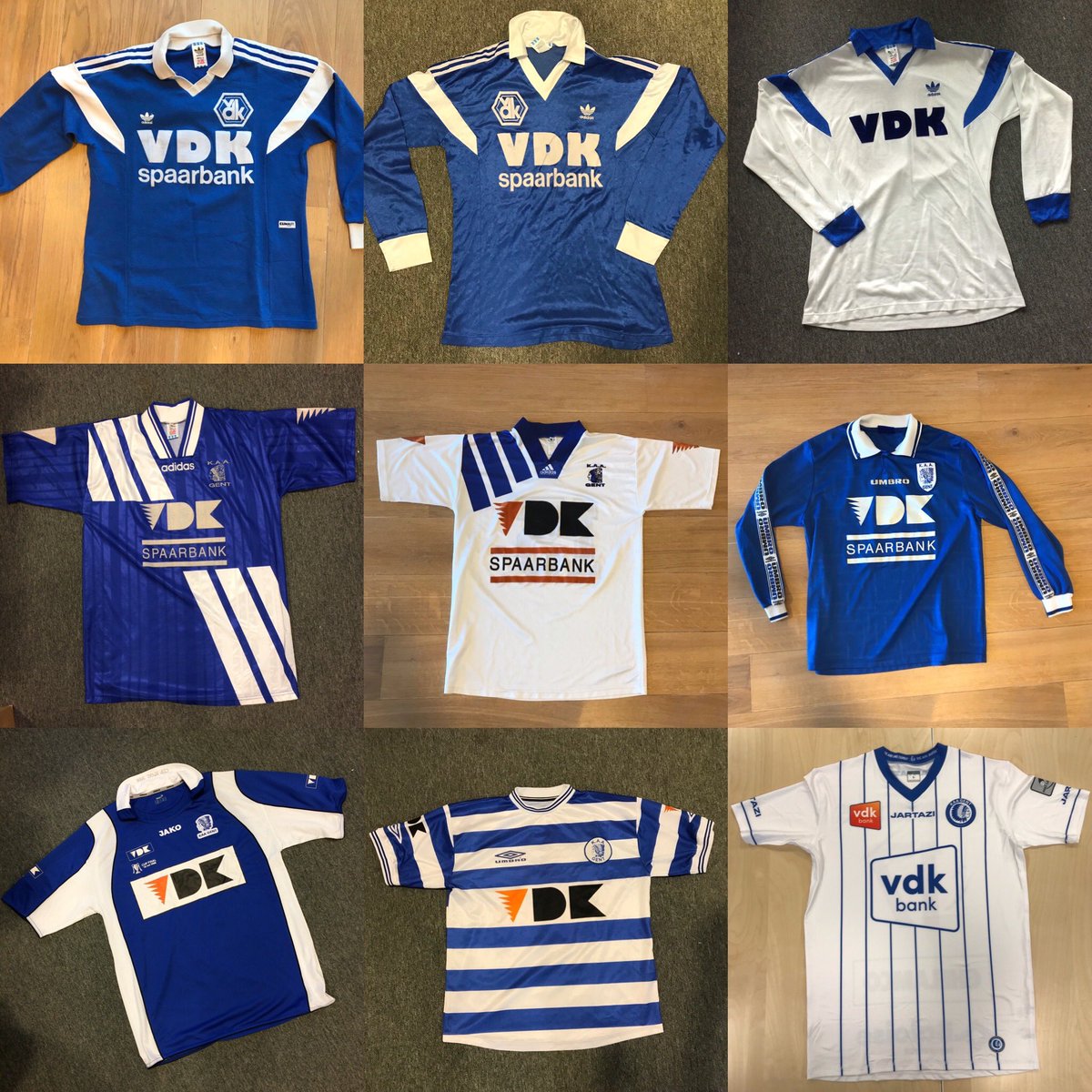 ARAG_KAAG's tweet photo. Sinds 1988 siert @vdkbank de truitjes @KAAGent. Daar komen nog (minstens) 3 seizoenen bij. En zo blijft #vdkbank prominent aanwezig in onze @kaagentfdn erfgoedcollectie. #COBW https://t.co/UZMyOy7uhZ