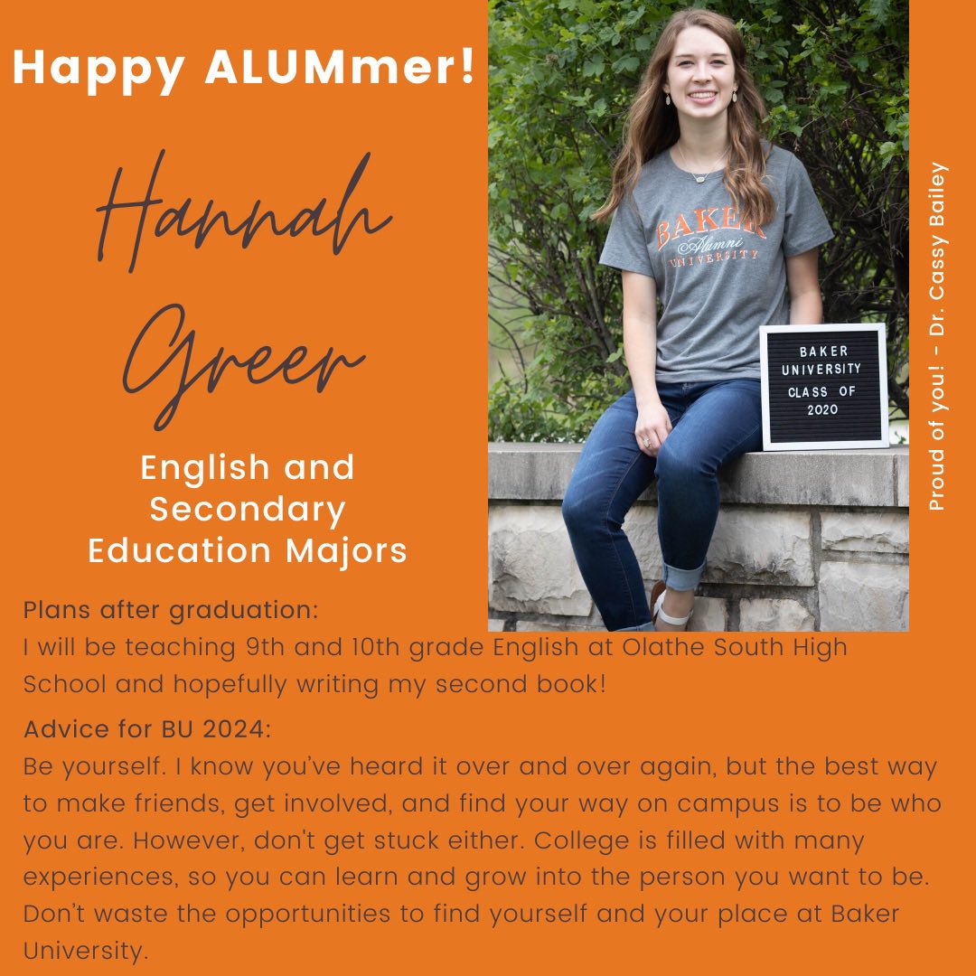 Dr_Cassy_Bailey's tweet photo. What a 🌟 and #realstrongwoman Super proud of you, @hmgreer1398 ! @BakerUniversity @bakeruaxo @olatheschools  🧡😻🐿📚 https://t.co/K0VrYvekoY