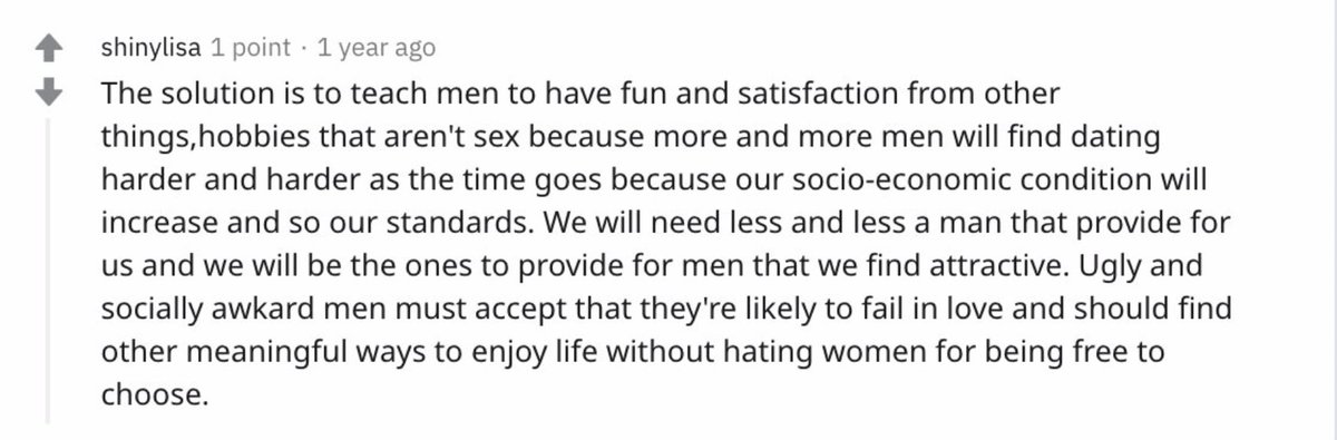 MaleSexPolitics's tweet image. Women to us: "Just be okay with being romantically rejected and sexually frustrated until you die while I at least still get to have sex even if I may not get a full relationship."

Why the f*ck would we settle for this?