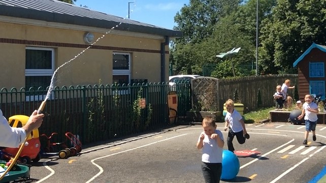 juckes's tweet photo. What a great week.  Painting, finding minibeasts in the grass, playing with the hose in the sunshine, and even a Zoom Assembly with Mrs Malbon on Friday.  Have a good weekend everyone, all rested and ready for the next week! https://t.co/a5kvYNzLdK